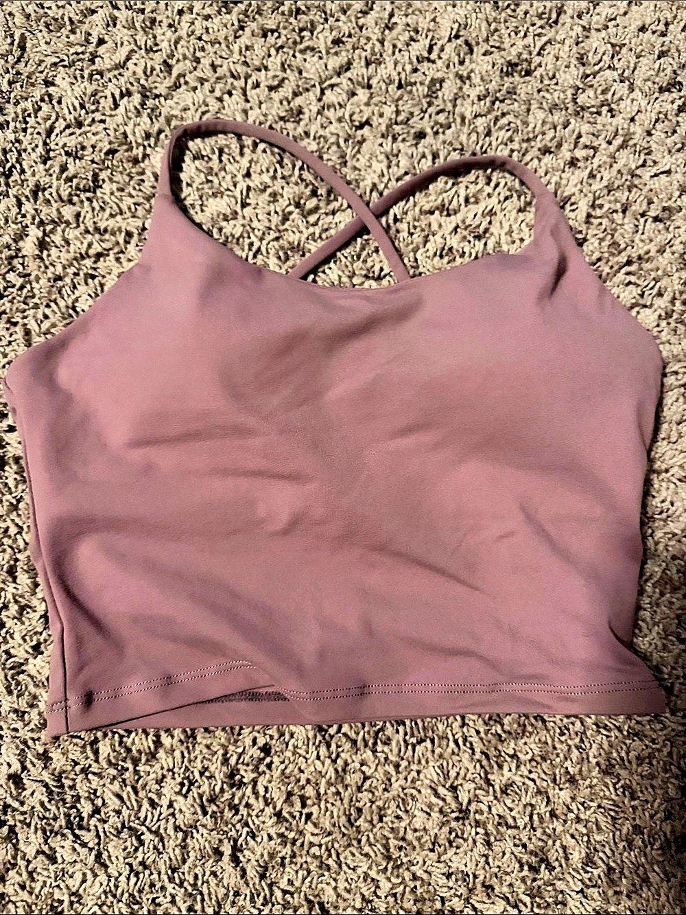 Lash Next Door Cross-Strap Tank Top Purple Crop Top